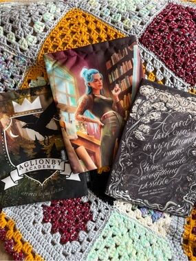 NEW Lot Three Owlcrate Romantic Fantasy Padded Book Covers Illustrations Quotes